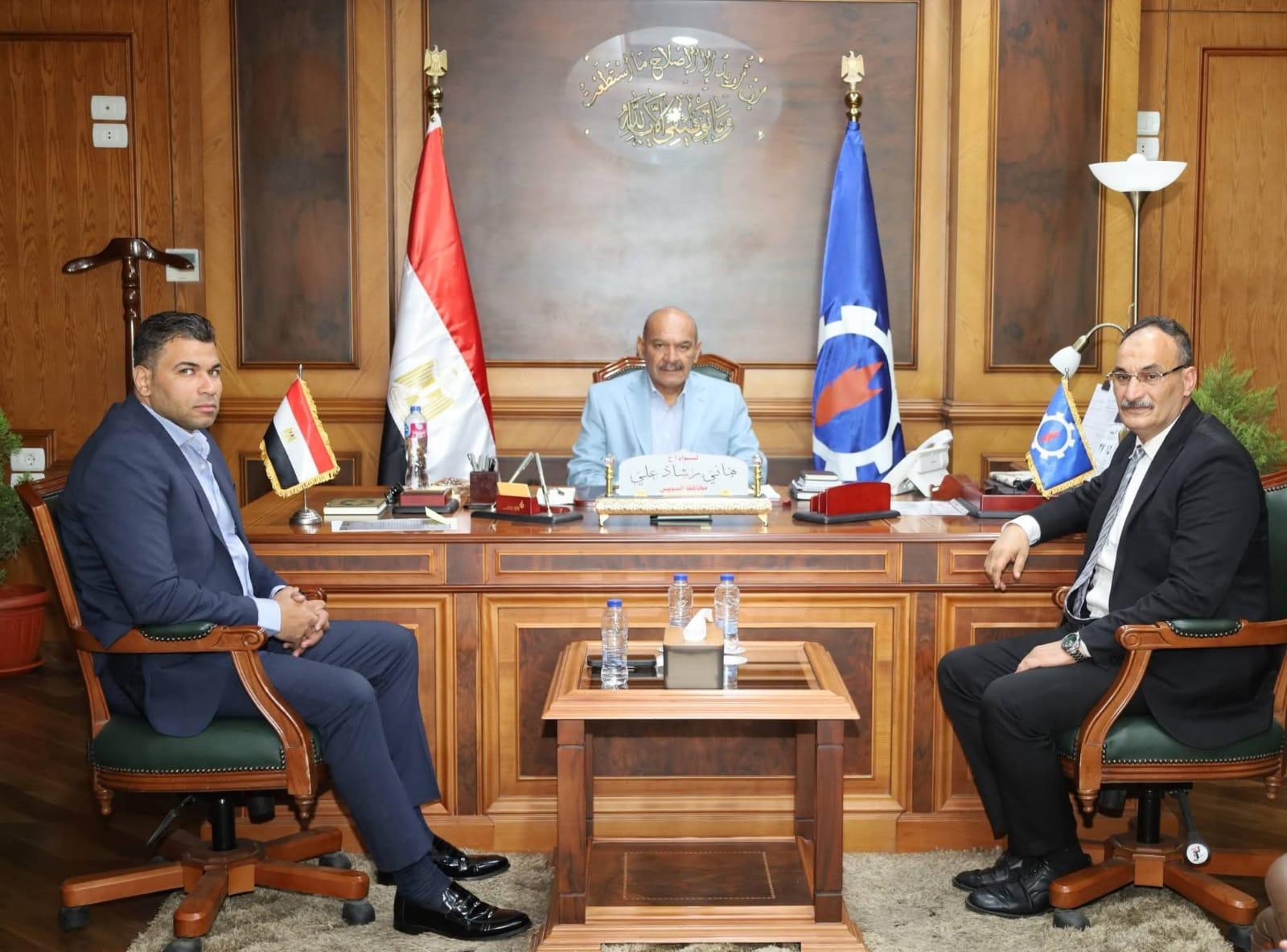 محافظ السويس يستقبل رئيس هيئة الرقابة على الصادرات والواردات