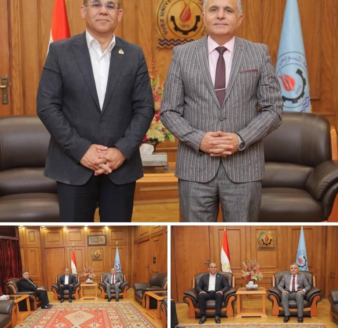 رئيس جامعة السويس يستقبل أمين حزب مستقبل وطن بالسويس