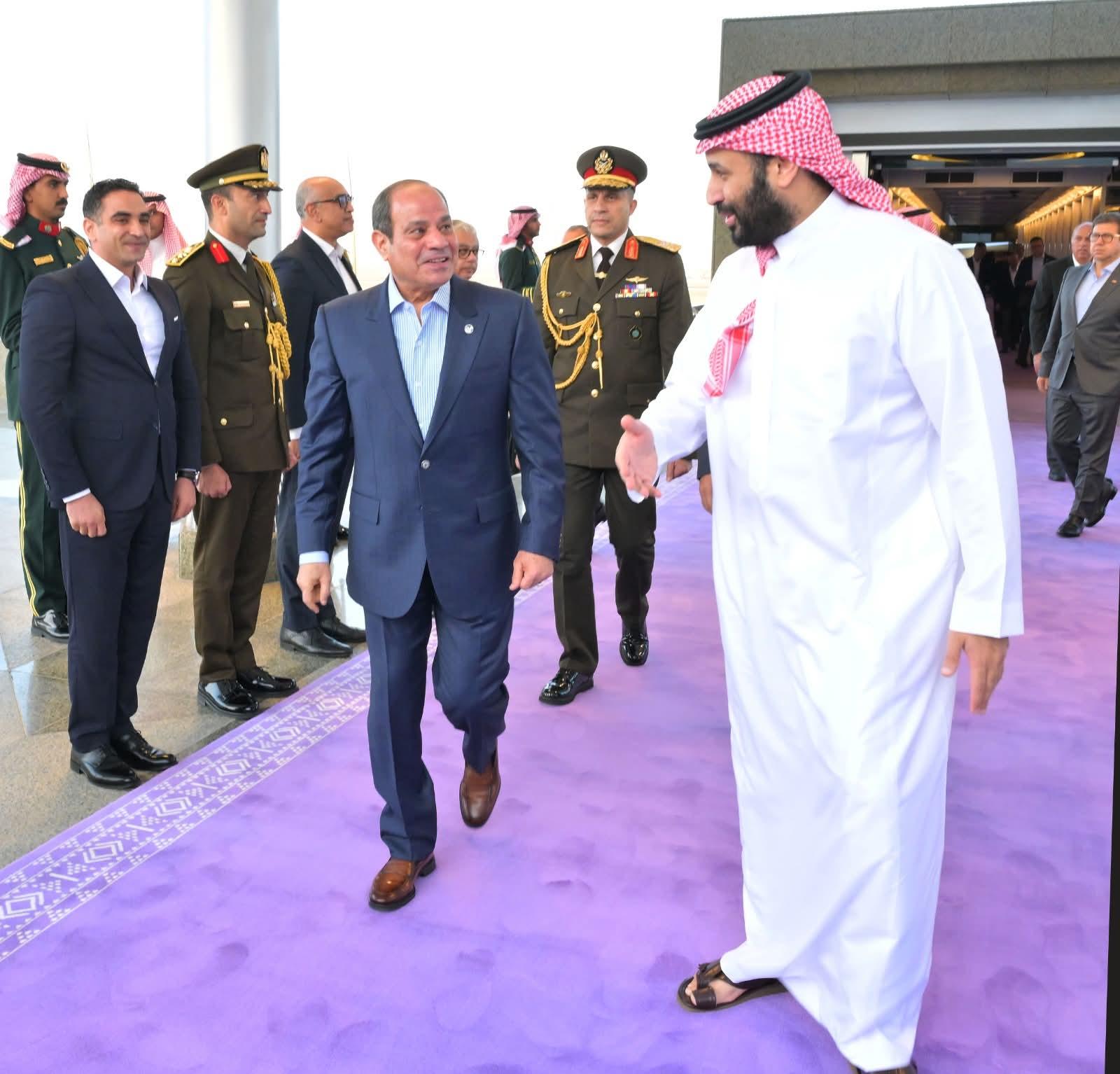 الرئيس السيسي وولي العهد السعودي يؤكدان أهمية تجنب التصعيد والتوتر في المنطقة ودعم الحلول السلمية