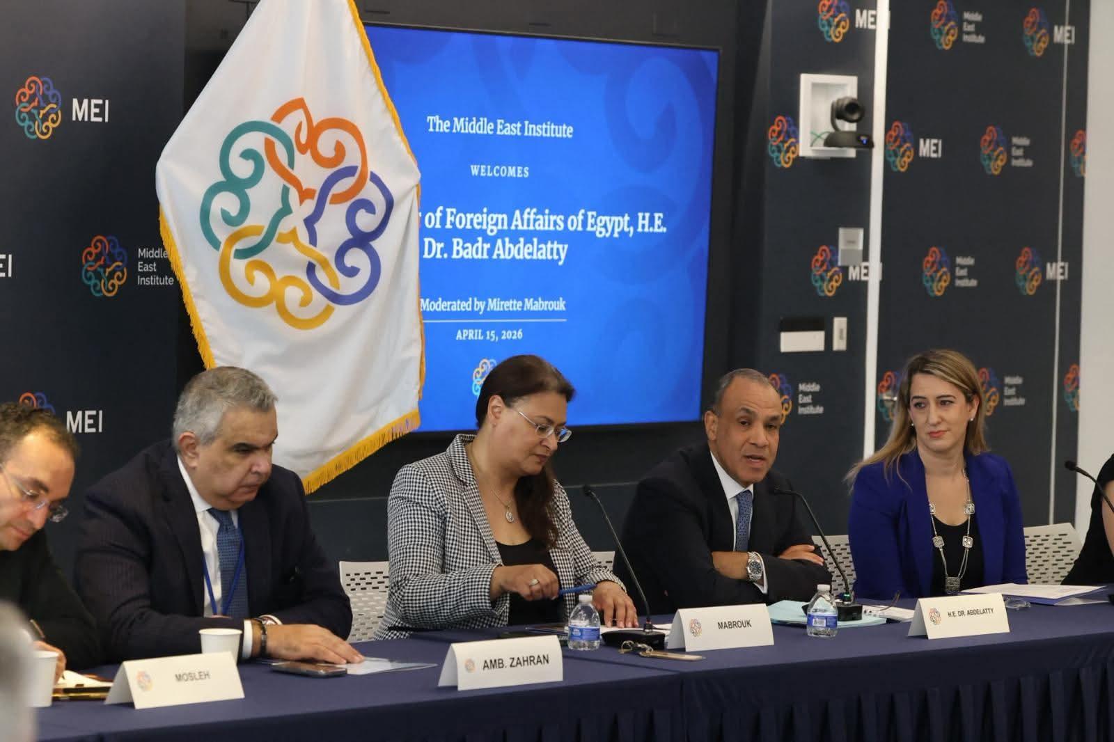 وزير الخارجية يشارك في مائدة مستديرة فى "معهد الشرق الأوسط" بواشنطن ويستعرض محددات الموقف المصرى من الأزمات الاقليمية