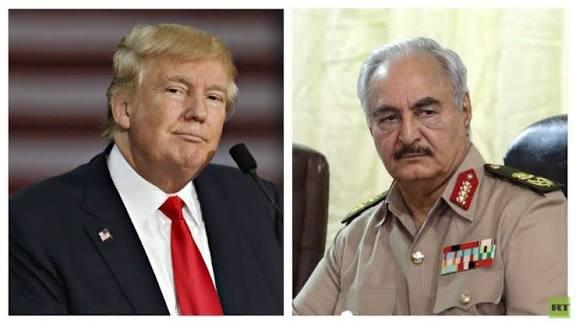 خليفة حفتر، ينصح الرئيس الأمريكي دونالد ترامب، في اتصالاً هاتفياً