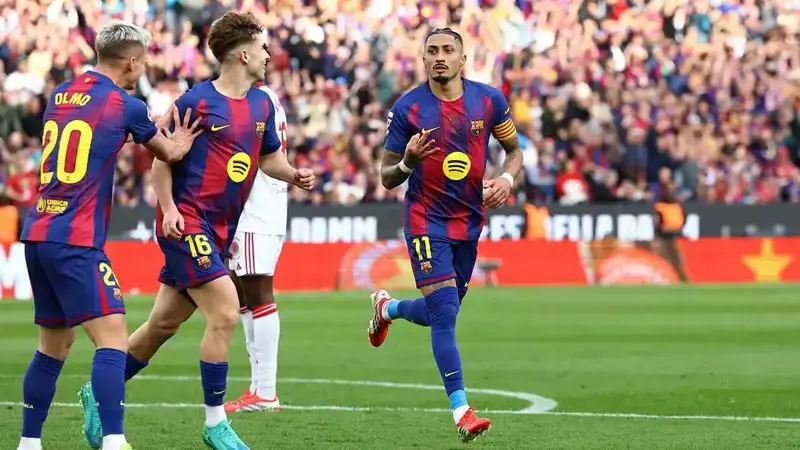 برشلونة يكتسح إشبيلية 5-2 خلال المباراة التي أقيمت، اليوم الأحد، ببطولة الليجا